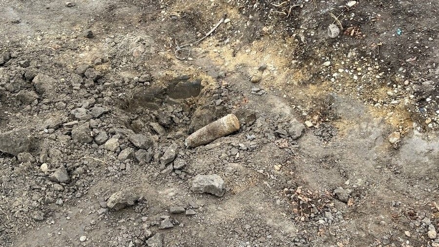 Auffindung einer Sprenggranate 