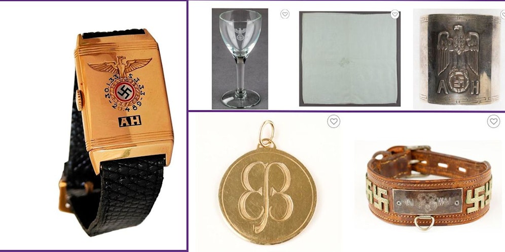 Hitlers Uhr (links) wurde für über 1 Mio. Euro bereits versteigert. Die anderen Relikte und mehr stehen noch zur Auktion.