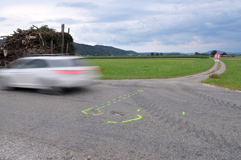 Die Unfallstelle in Munderfing, Bezirk Braunau. Hier wurde am 29. Juli 2022 ...