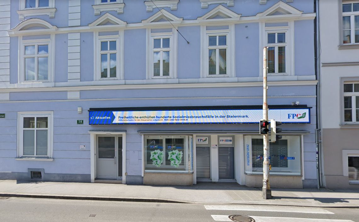 Die Steiermarkzentrale der FPÖ in Graz-Liebenau wurde verunstaltet.