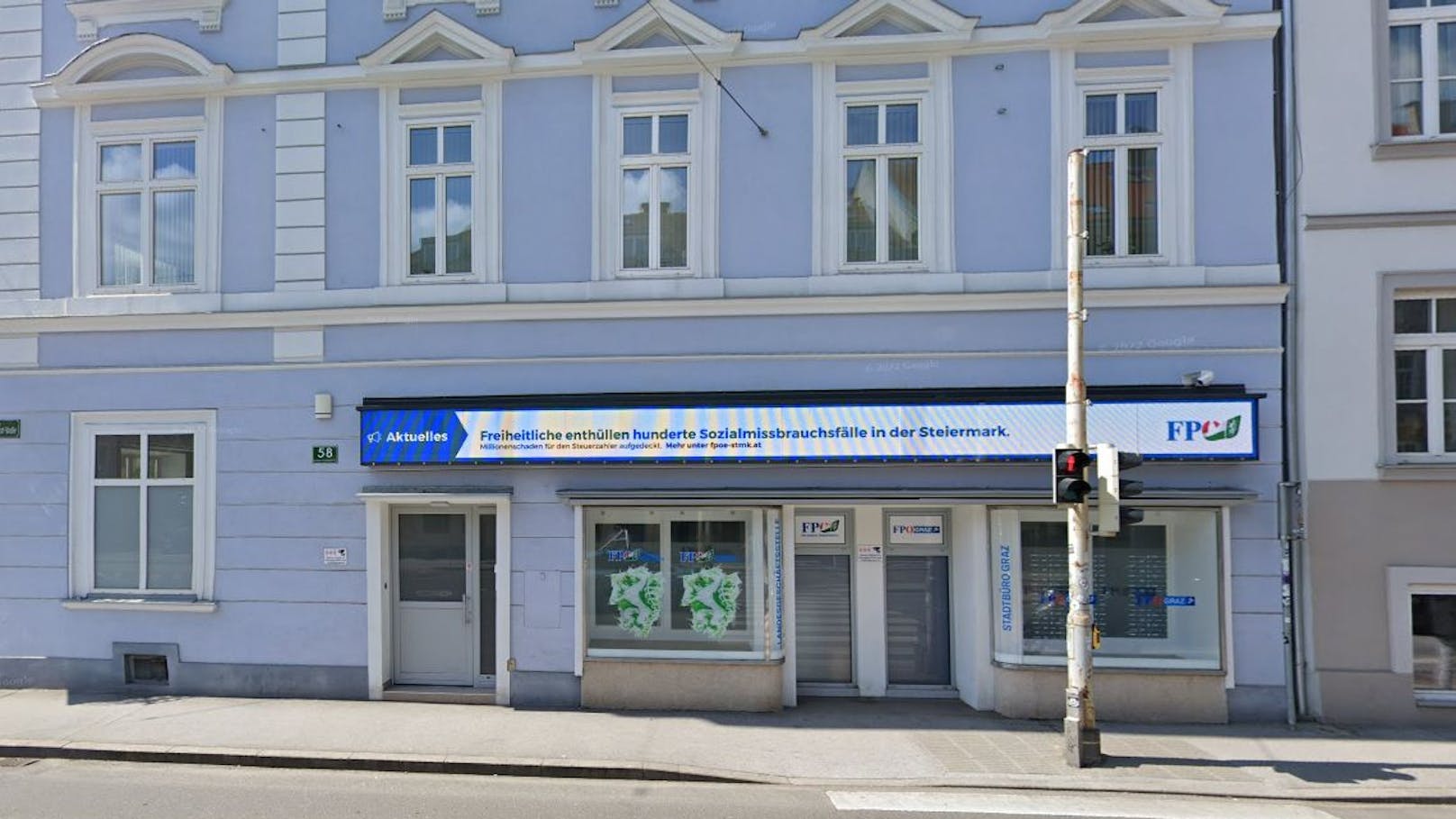 Die Steiermarkzentrale der FPÖ in Graz-Liebenau wurde verunstaltet.
