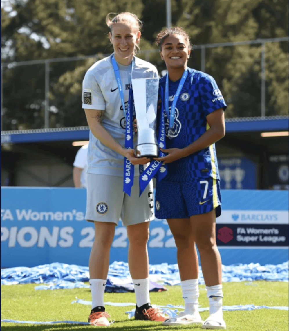 Im Klub vereint, privat liiert: Deutschlands Ann-Katrin Berger und die Engländerin Jessica Carter.