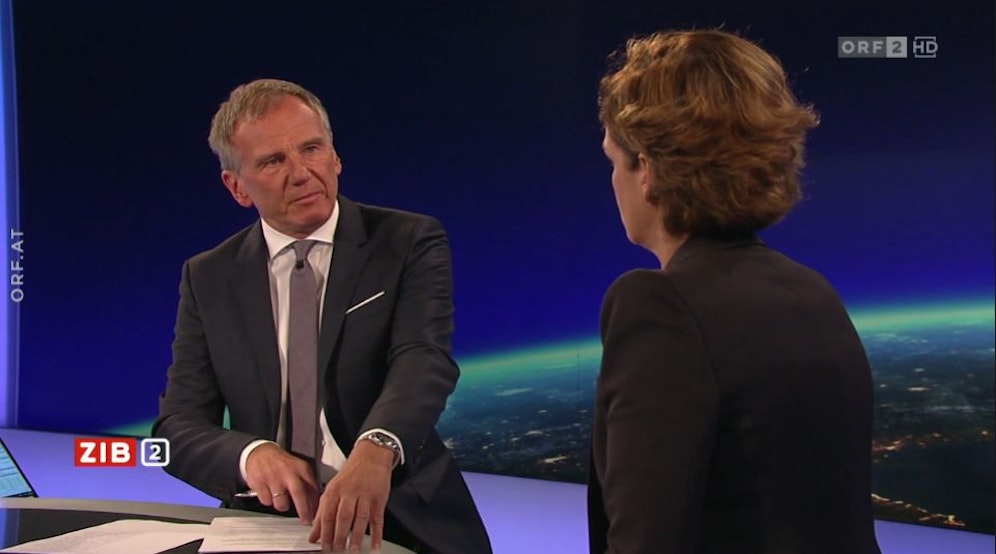 SP-Chefin Pamela Rendi-Wagner in der ZIB2 mit Armin Wolf am 1. August 2022.