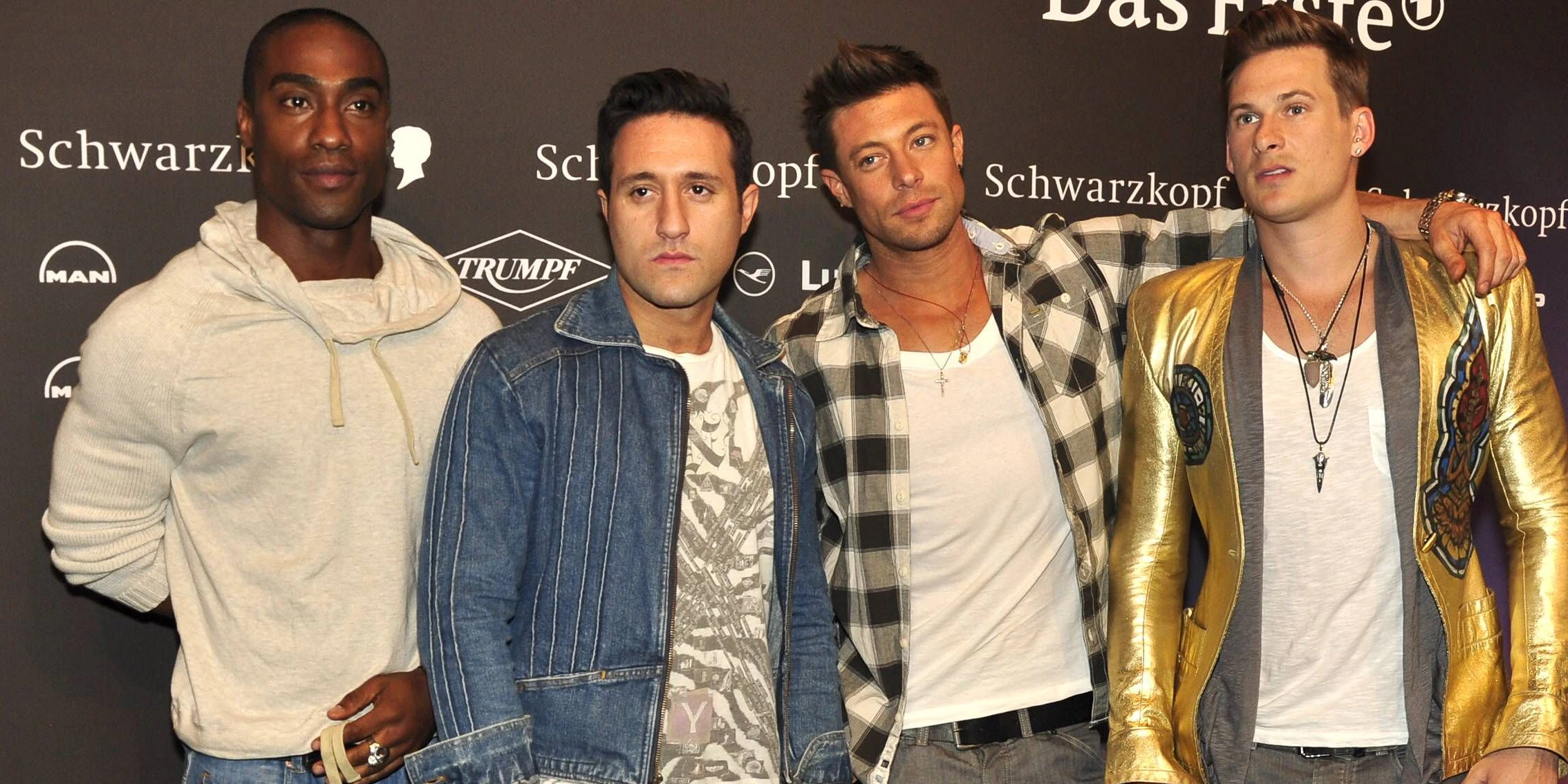 Die Band Blue nahm 2011 am Eurovision Song Contest teil. Simon Webbe (v.l.), Antony Costa, Duncan James und Lee Ryan (r.)