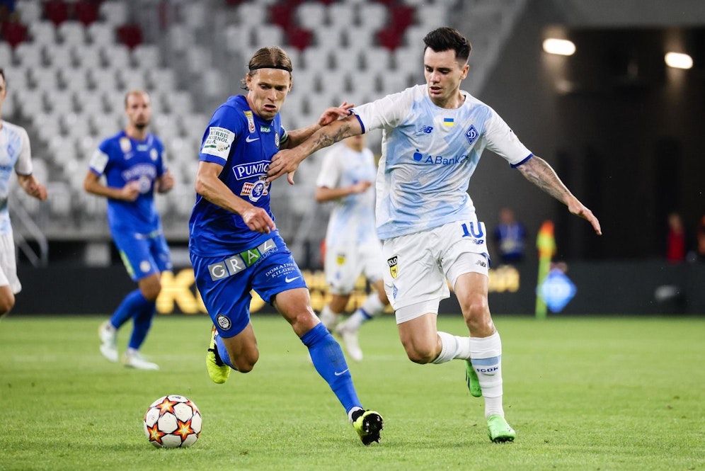 Sturm Graz im Champions-League-Quali-Duell gegen Dynamo Kiew. 