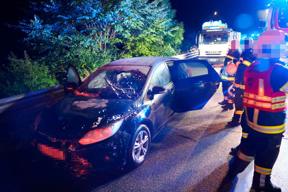 Die Insassen konnten sich unverletzt aus dem Auto retten.