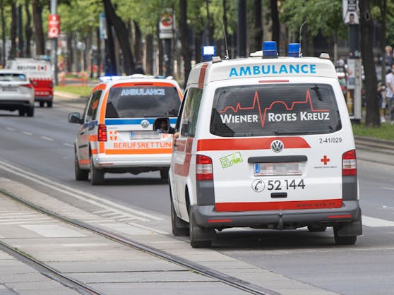 Ein Notarztwagen (NEF) der Berufsrettung Wien sowie ein Krankenwagen (KTW) des Roten Kreuzes  – HItzeeinsätze nehmen stark zu.