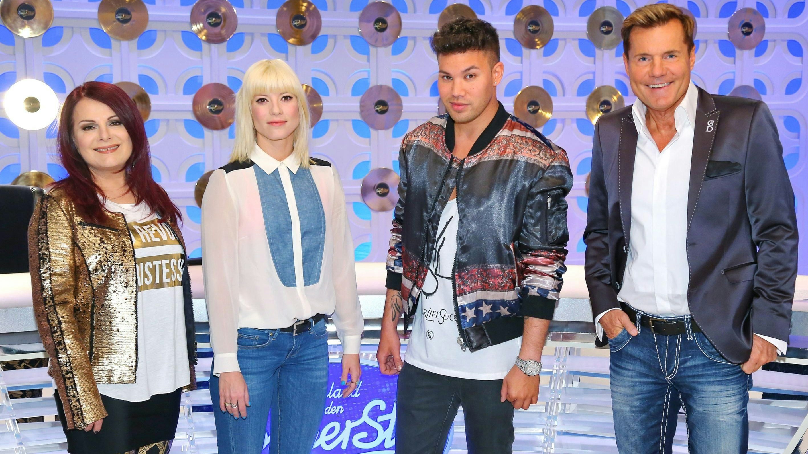 Download von www.picturedesk.com am 05.08.2022 (12:22).  ACT action_18052483 -- Marianne Rosenberg, Mieze Katz, Kay One und Dieter Bohlen in der Jurybeim Casting zu Deutschland sucht den Superstar in Köln / 251013 - 20131025_PD9112 - Rechteinfo: Rights Managed (RM)