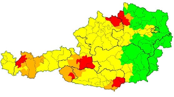 Unwetter-Alarm in Österreich.