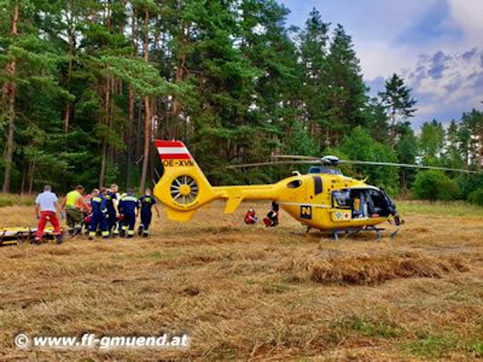 Die verletzte Person wurde mit dem Rettungshubschrauber weggeflogen.
