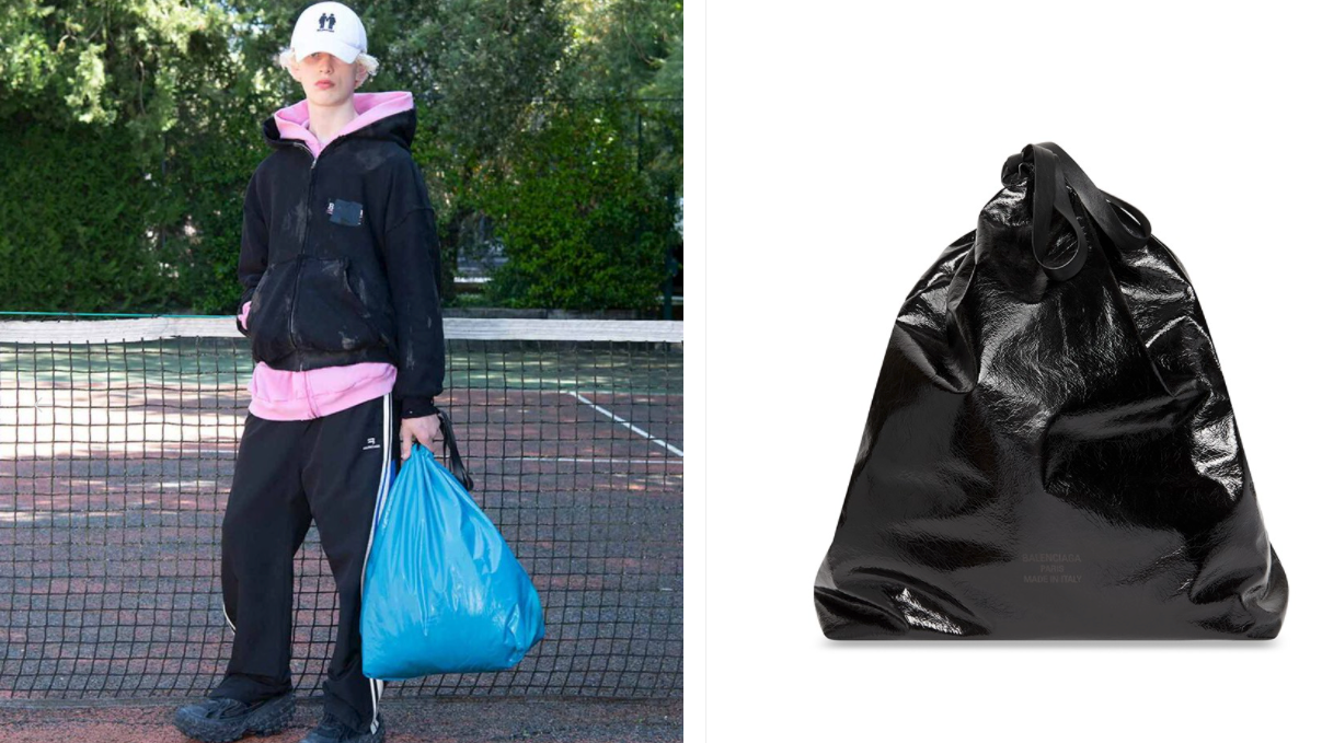 Balenciaga verkaufte diese Ledertasche im Müllsack-Design.