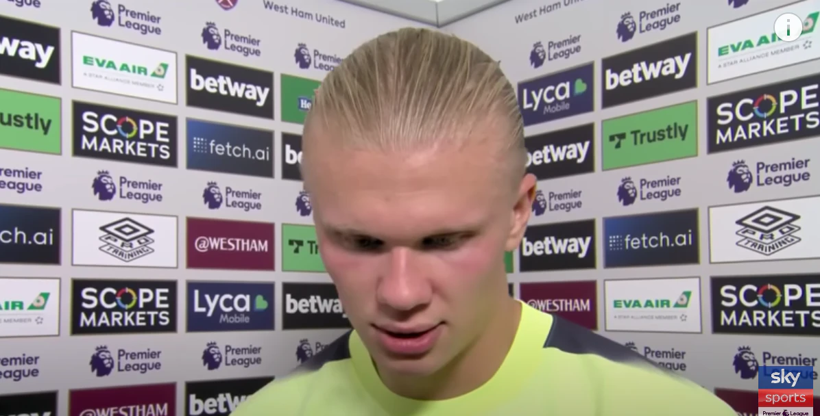 Erling Haaland beim Sky-Interview.