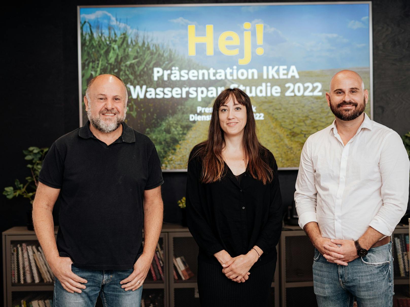 v.l.n.r.: Florian Thalheimer (Country Sustainability Manager IKEA), Lena Wittmann (Studienleiterin, Marketagent) und Uwe Blümel (PR Leader IKEA)