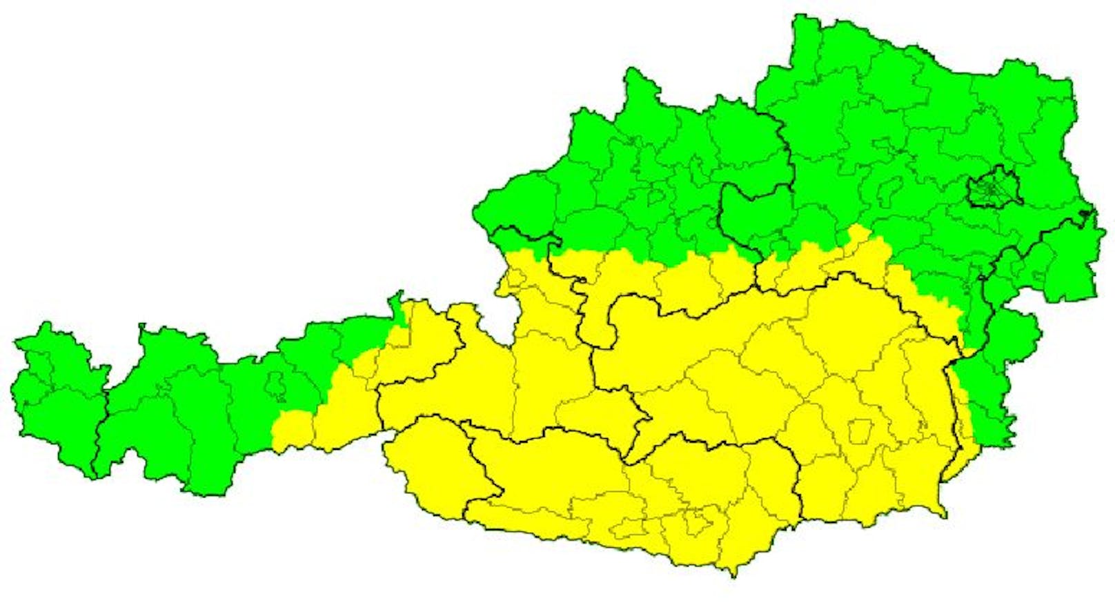 Unwetter-Karte für Österreich