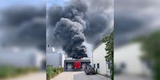 Lagerhalle brennt – Riesige Rauchsäule über Wien