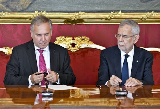 Präsidentschaftskandidat Walter Rosenkranz und Bundespräsident Alexander Van der Bellen.