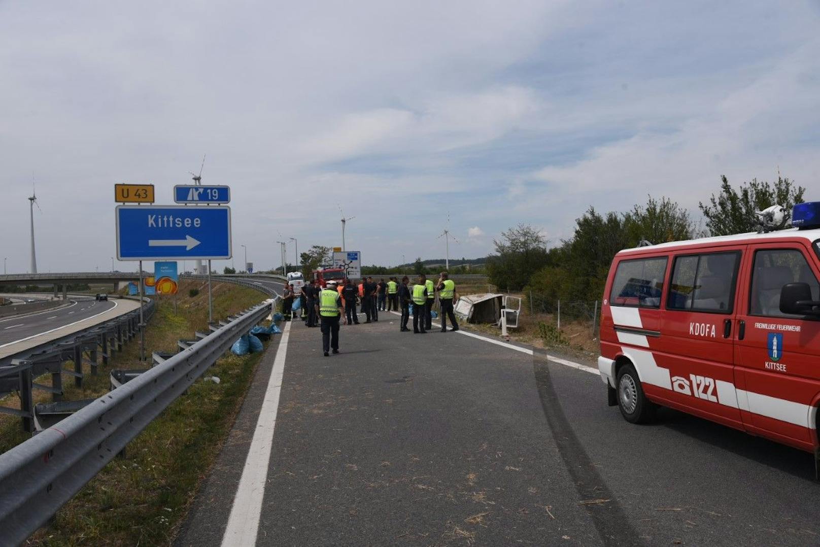 Die Nordost-Autobahn musste nach dem Unfall gesperrt werden.