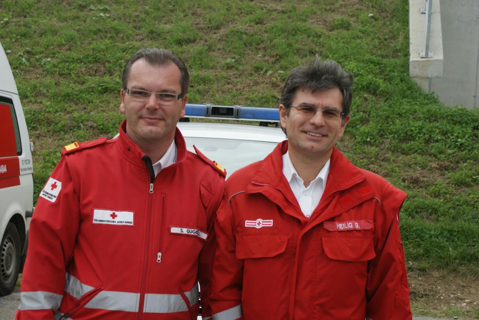 Die Einsatzleiter Stefan Gugerell (li.) und Gerhard Heilig haben mit ihrem Team die meisten Vorbereitungen für den heurigen Sanitätsdienst bereits erfolgreich abgeschlossen.