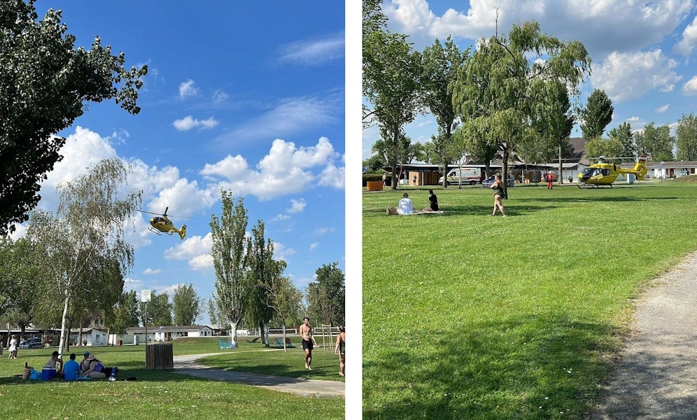 Am Montag sorgte ein Helikopter-Flug im Strandbad Neusiedl am See für Aufsehen.