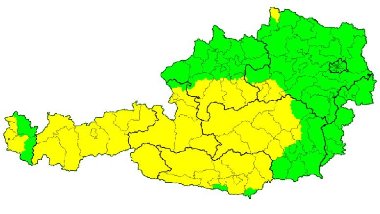 Unwetter-Alarm in Österreich