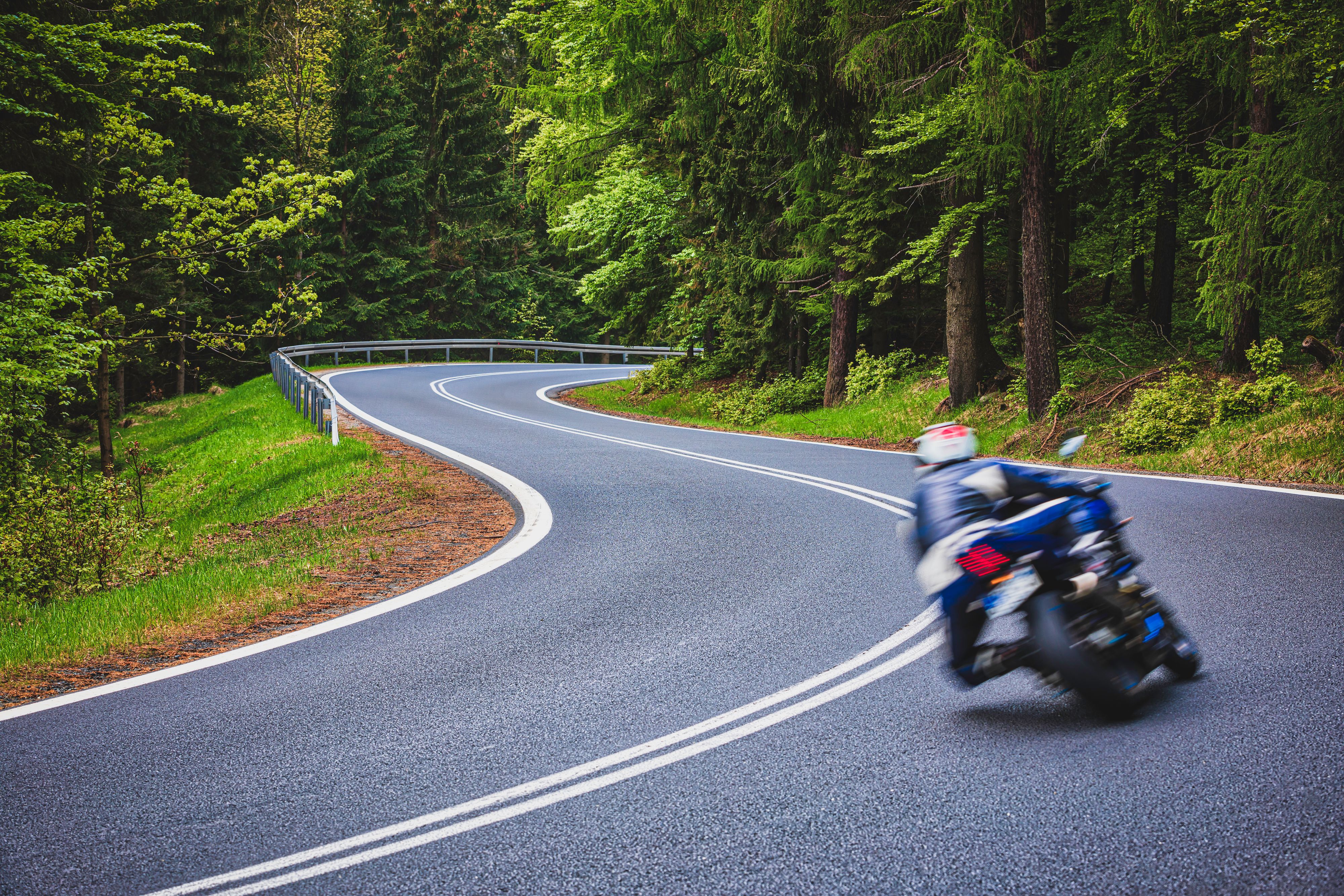 winding road in a green forest in the Karkonosze (Krkonoše) Mountains (Giant Mountains)