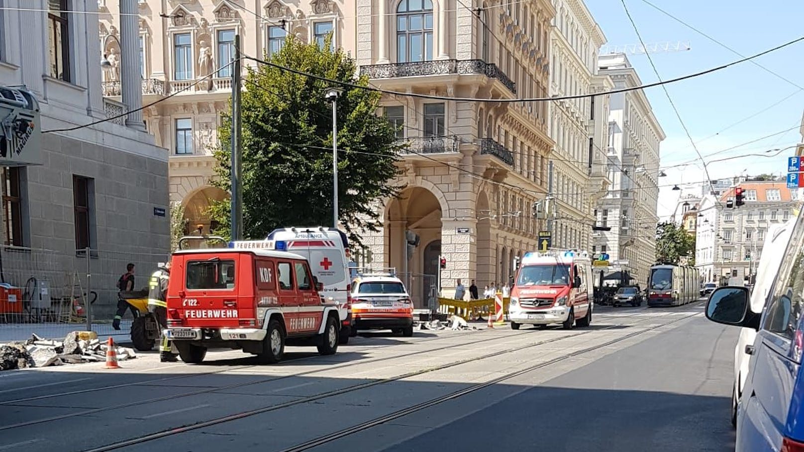 Arbeitsunfall beim Parlament in Wien