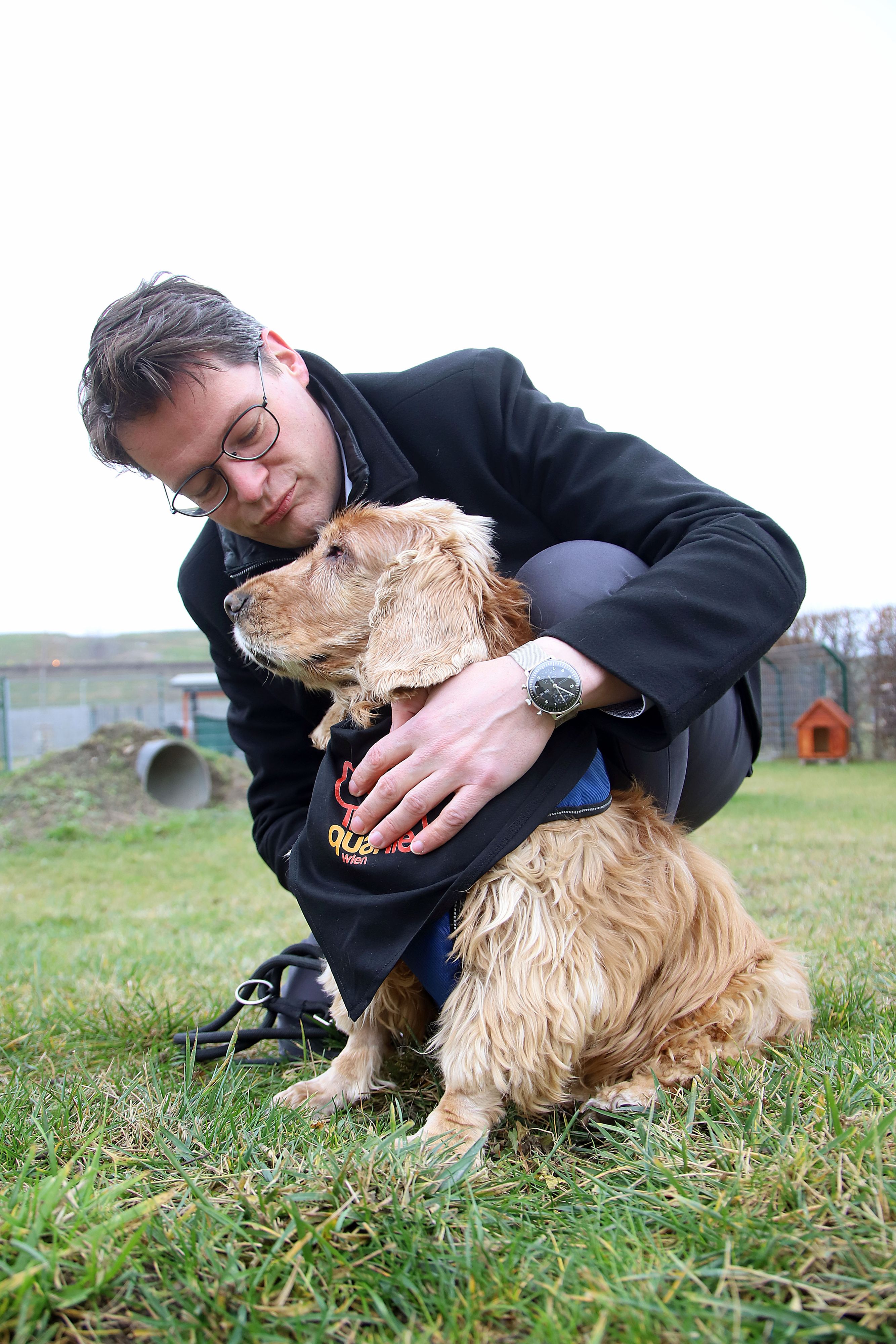 Wiens Tierschutzstadtrat Jürgen Czernohorszky (SPÖ) besucht das TierQuartier, wo viele entlaufene Katzen und Hunde auf ihre Besitzer warten.