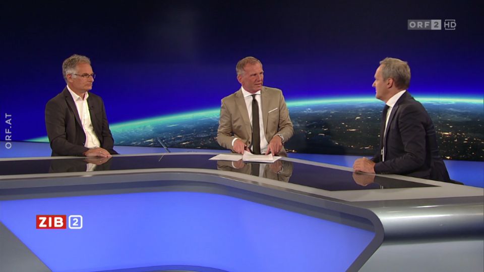 Markus Marterbauer und Franz Schellhorn in der ZIB2 mit Armin Wolf am 17. August 2022.