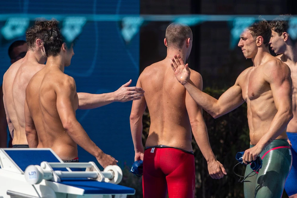 Bernhard Reitshammer (Rücken), Valentin Bayer (Brust), Simon Bucher (Delfin) und Heiko Gigler (Kraul)