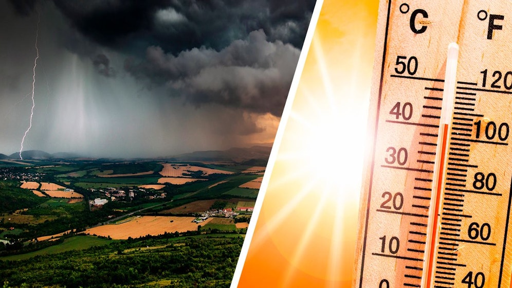 Das Wetter ist zweigeteilt. In der Hälfte Österreichs schlägt der Hitze-Hammer zu, in der anderen wird Sintflut-Regen erwartet. Symbolbild