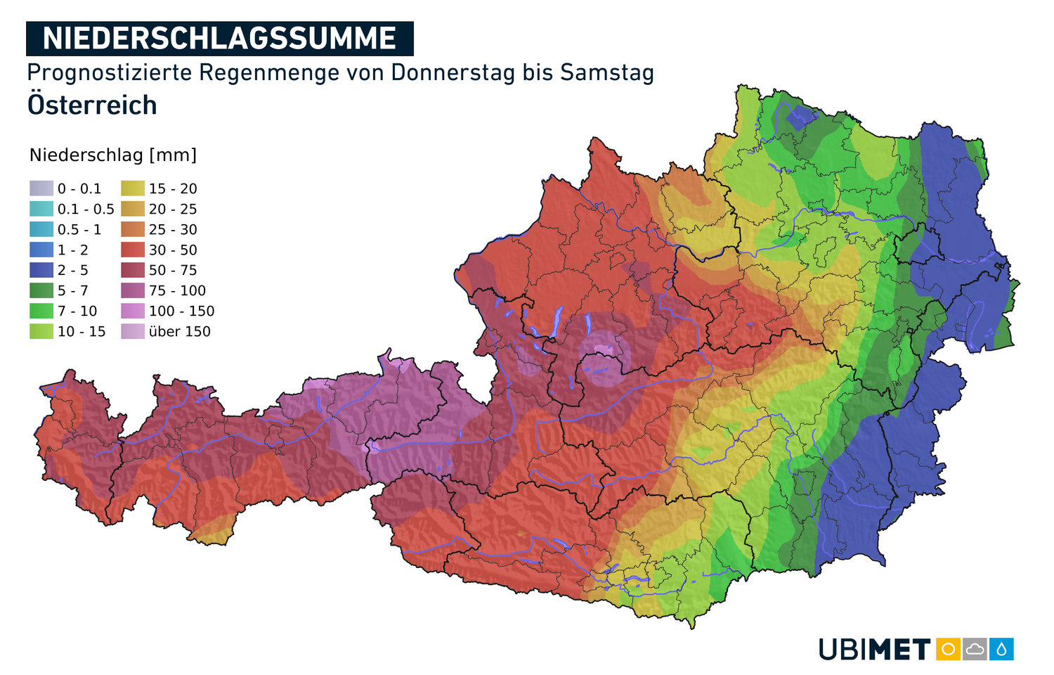 Heftige Niederschläge im Westen ab Donnerstag. Im Osten reicht es nicht, um die Trockenheit zu beenden.