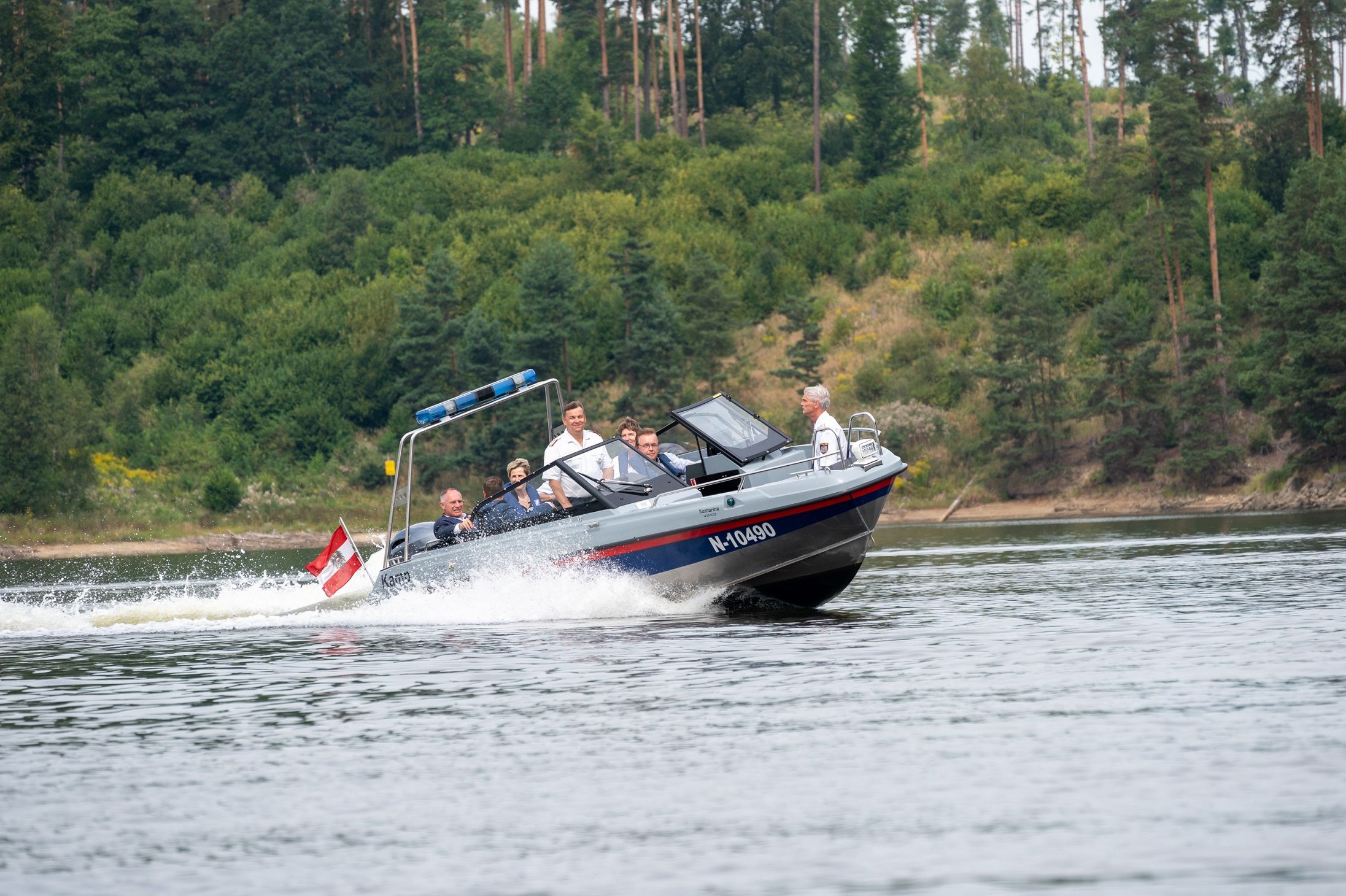 Das neue Boot bei seiner Taufe.