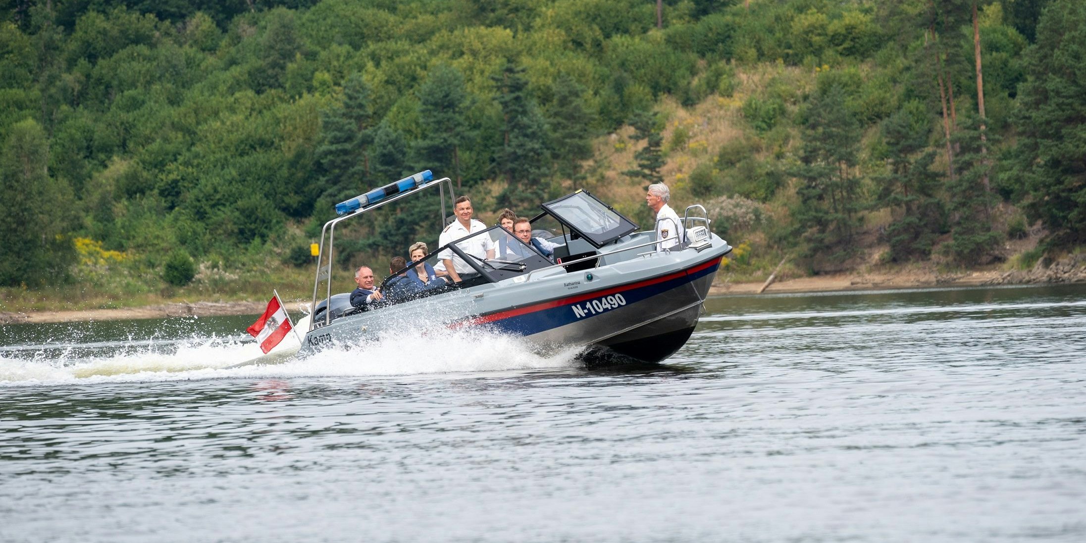 Das neue Boot bei seiner Taufe.