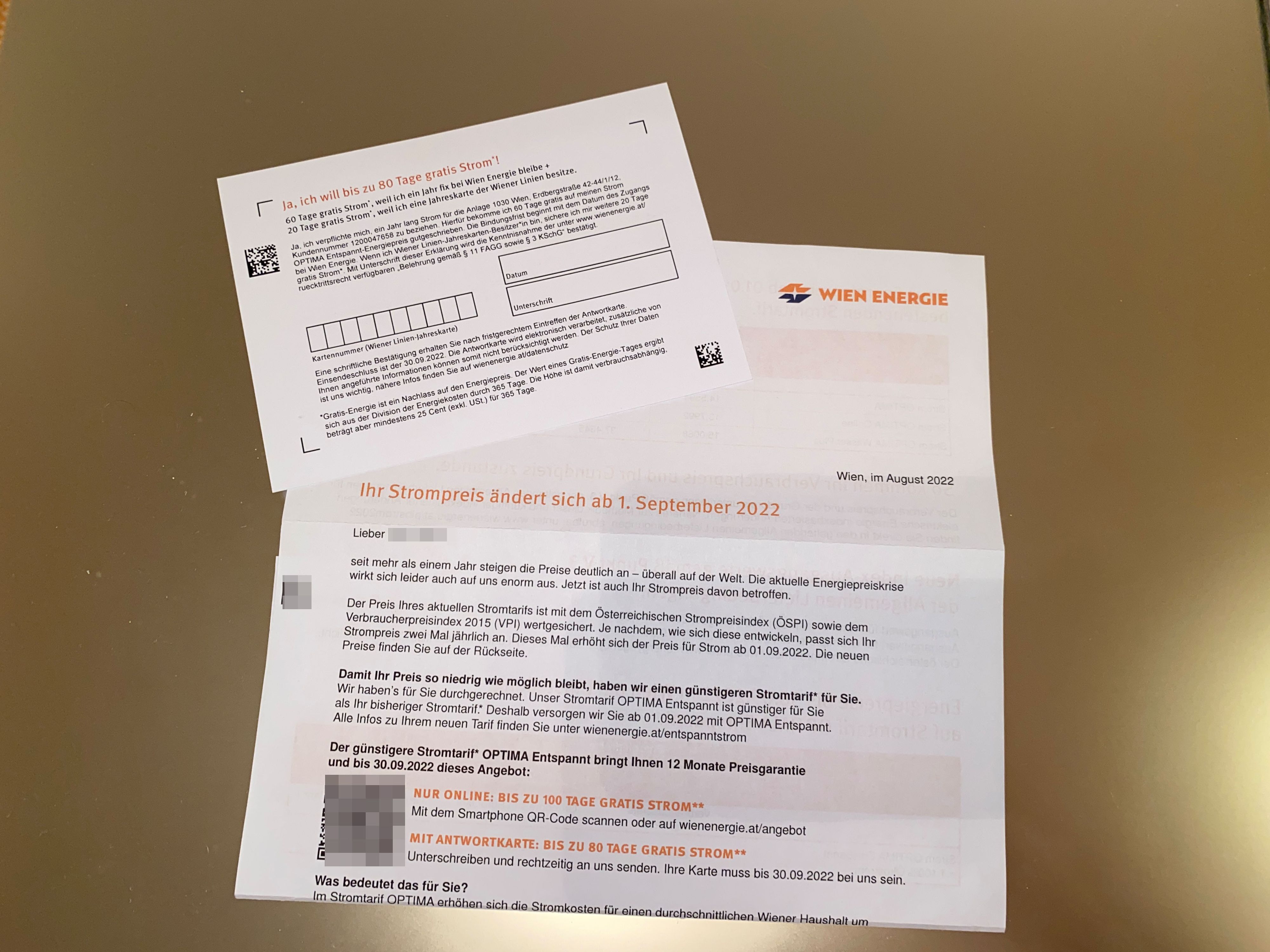 Wiener bekamen nun die neuen Strompreise per Post zugestellt.