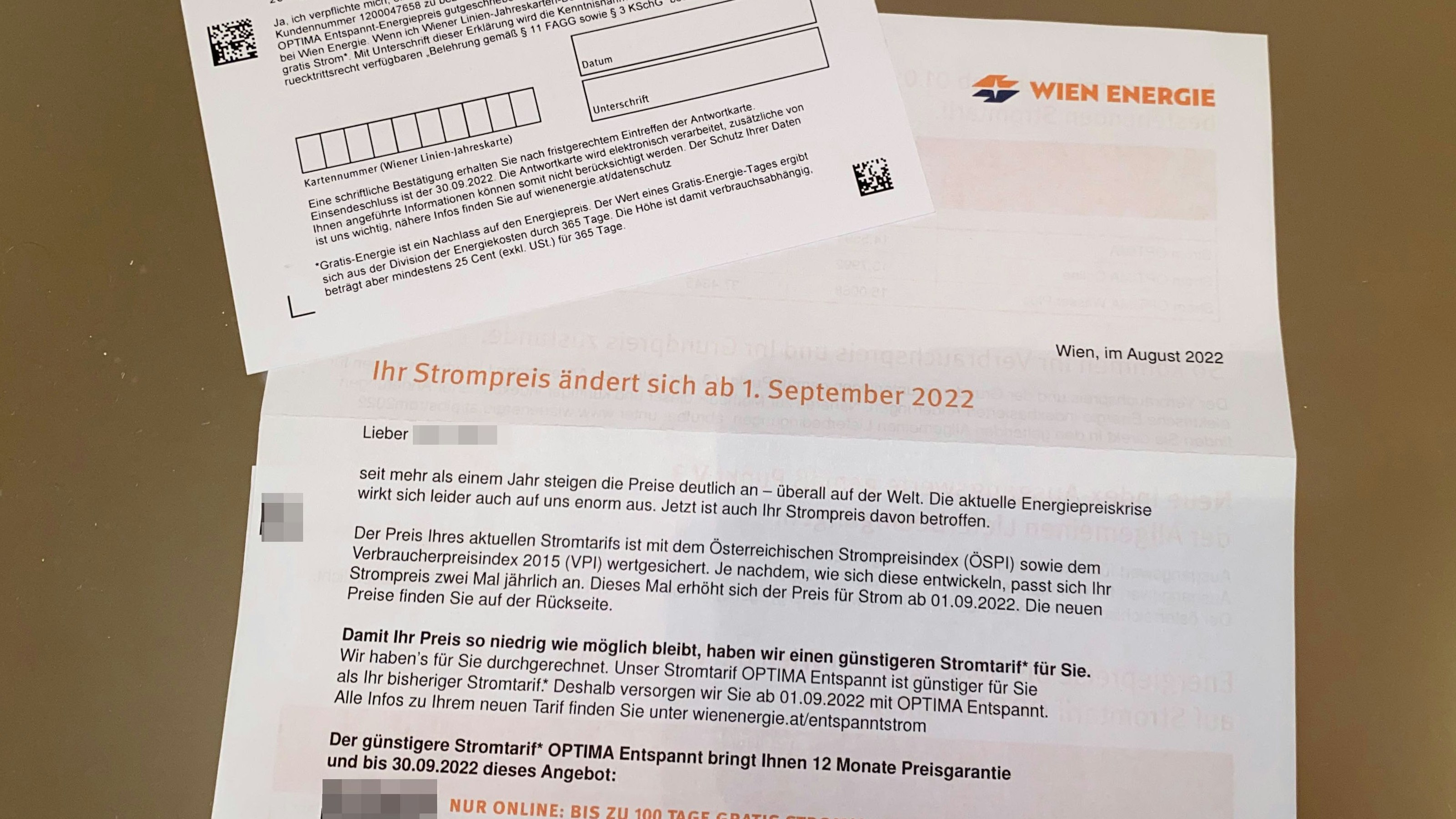 Wiener bekamen nun die neuen Strompreise per Post zugestellt.