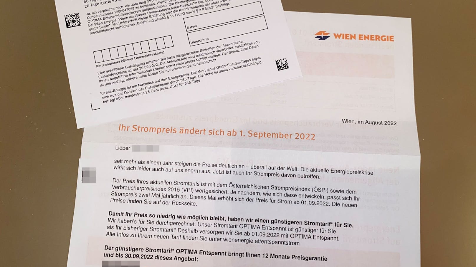 Wiener bekamen nun die neuen Strompreise per Post zugestellt.