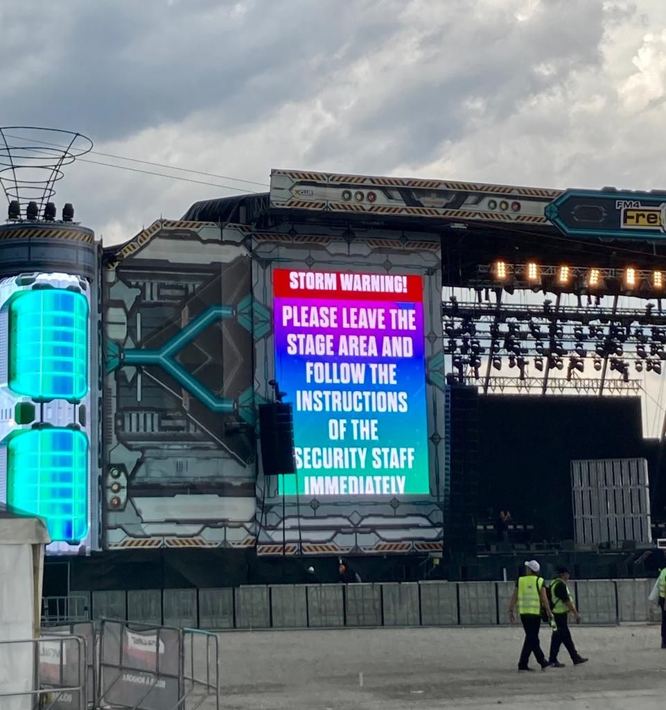 Unwetter am Frequency Festival.