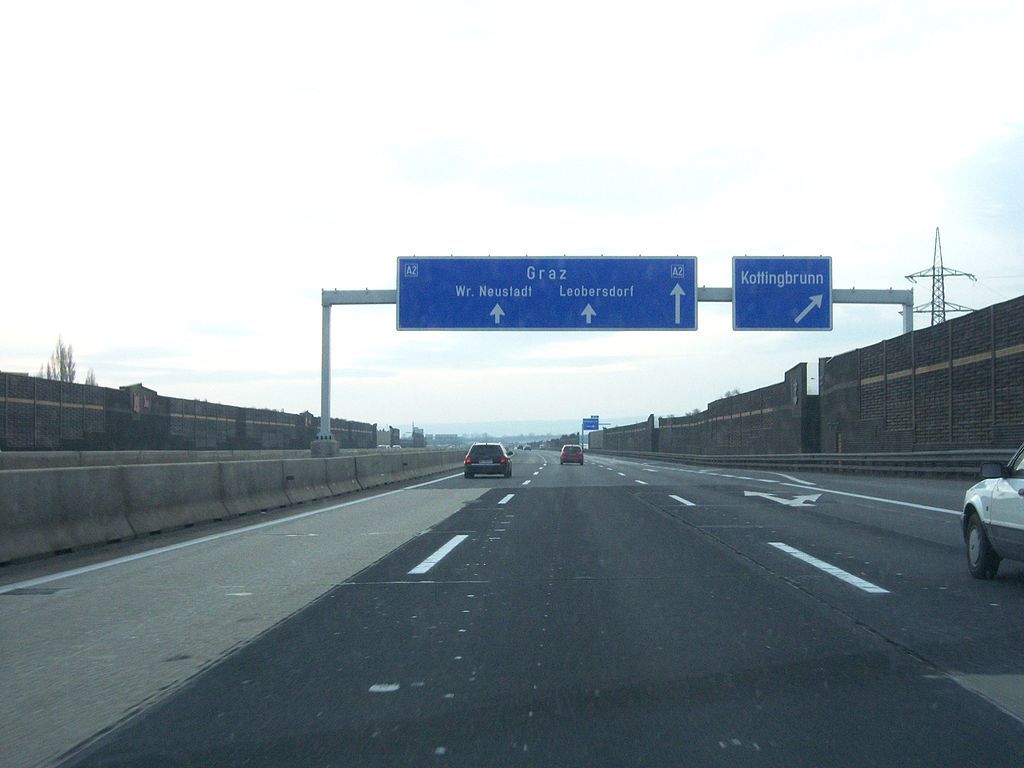 Die Südautobahn in der Nähe von Bad Vöslau.