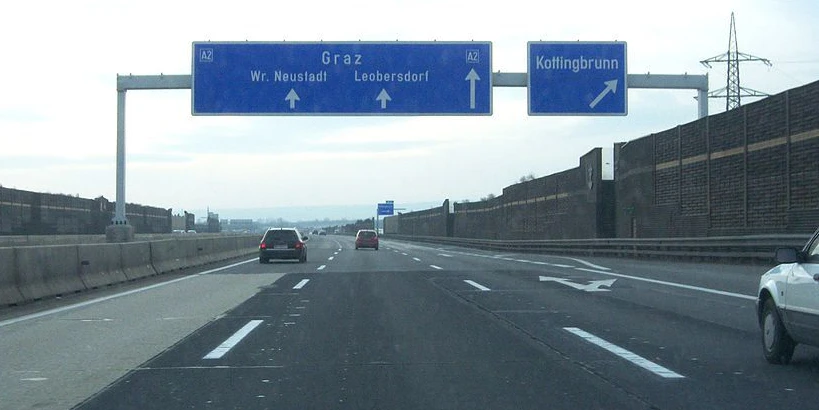 Die Südautobahn in der Nähe von Bad Vöslau.