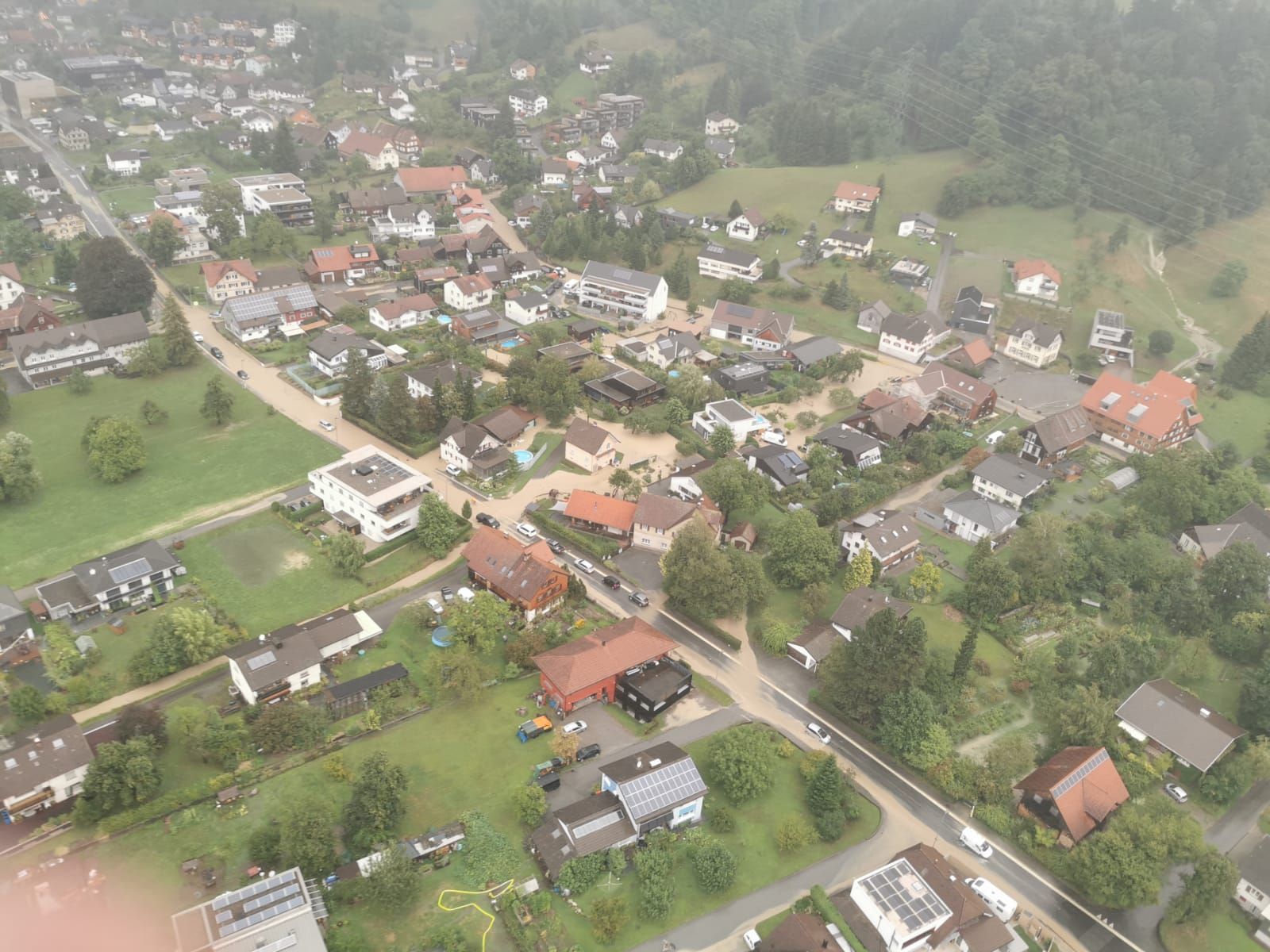 Das Gemeindegebiet von Wolfurt wurde komplett geflutet.