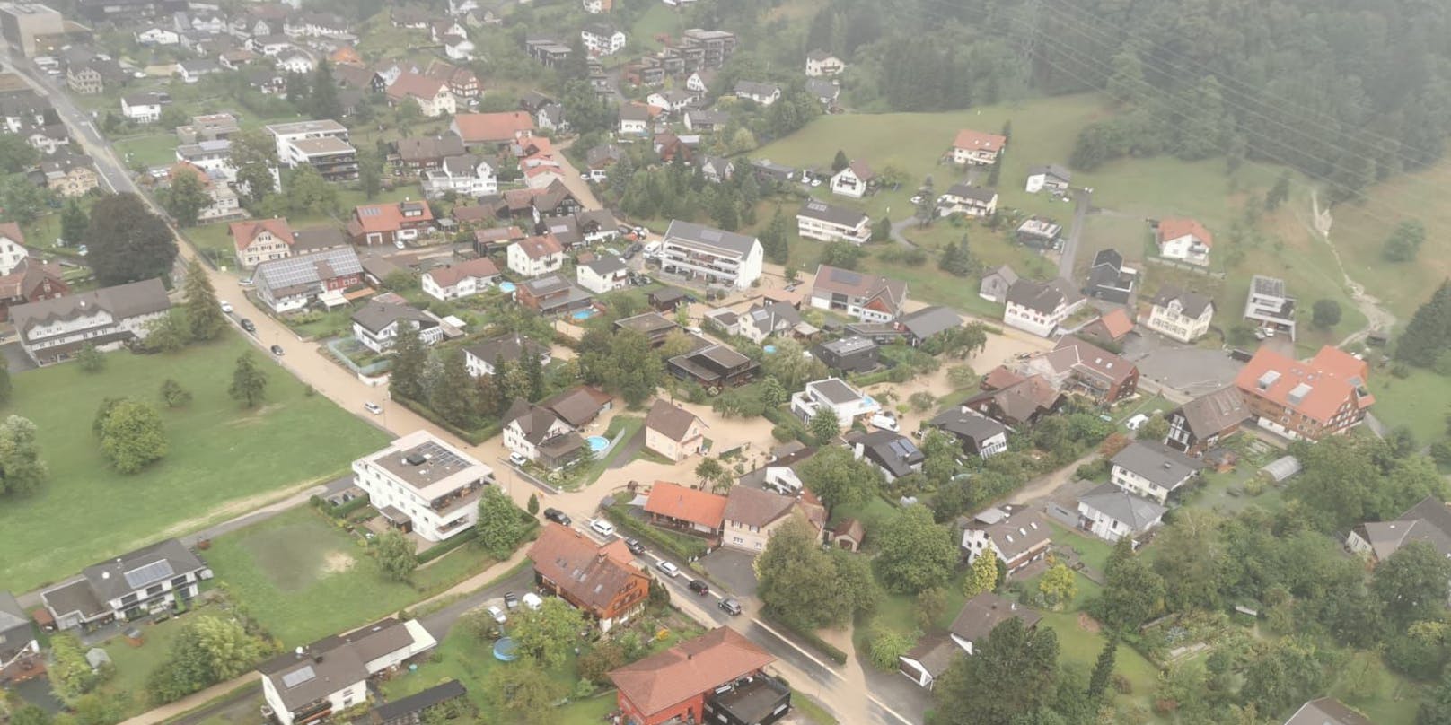 Das Gemeindegebiet von Wolfurt wurde komplett geflutet.