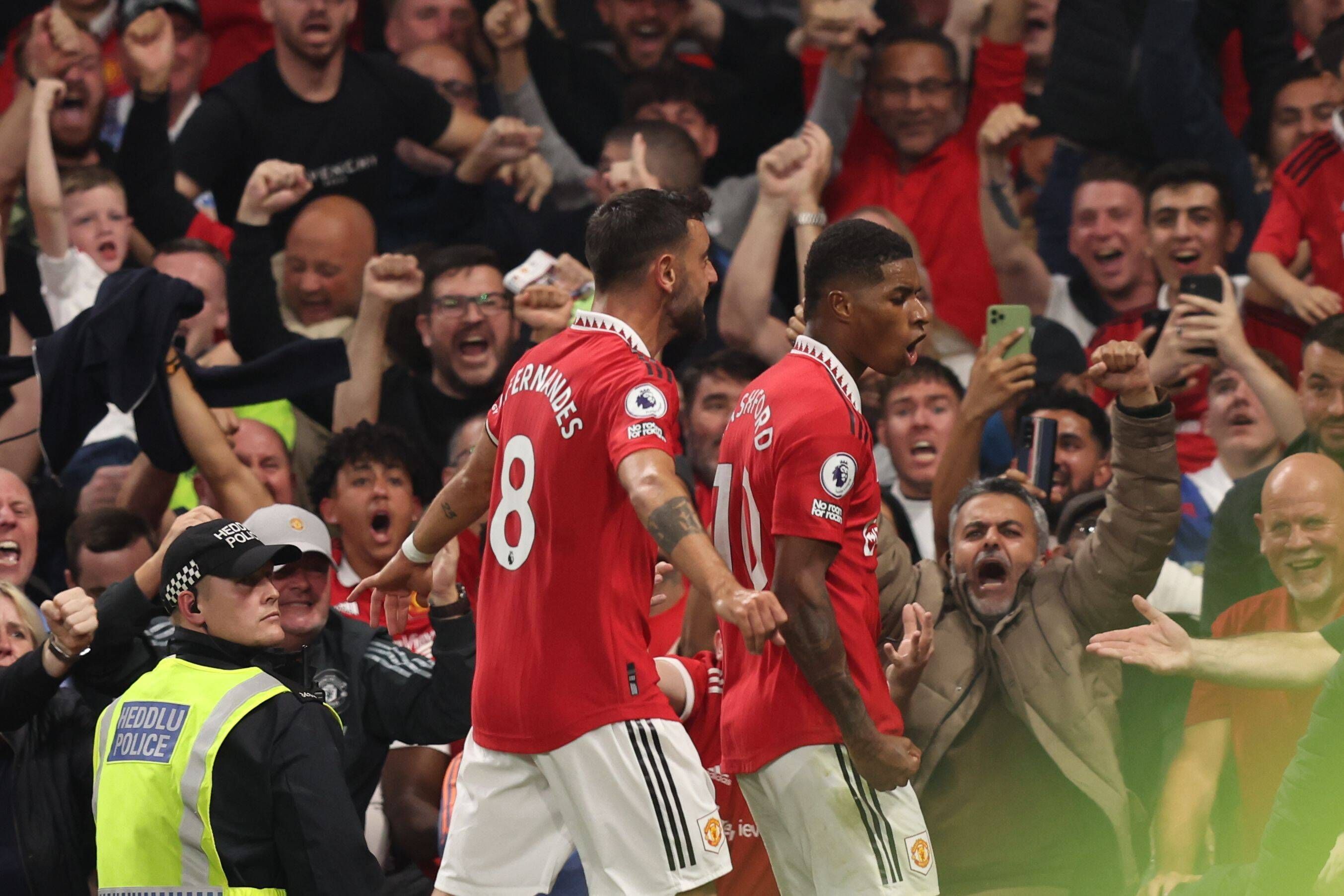 Rashford jubelt über sein Tor zum 2:0.