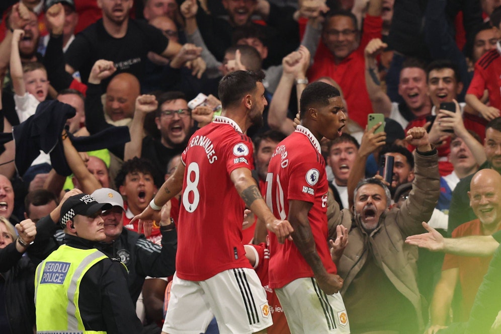 Rashford jubelt über sein Tor zum 2:0.