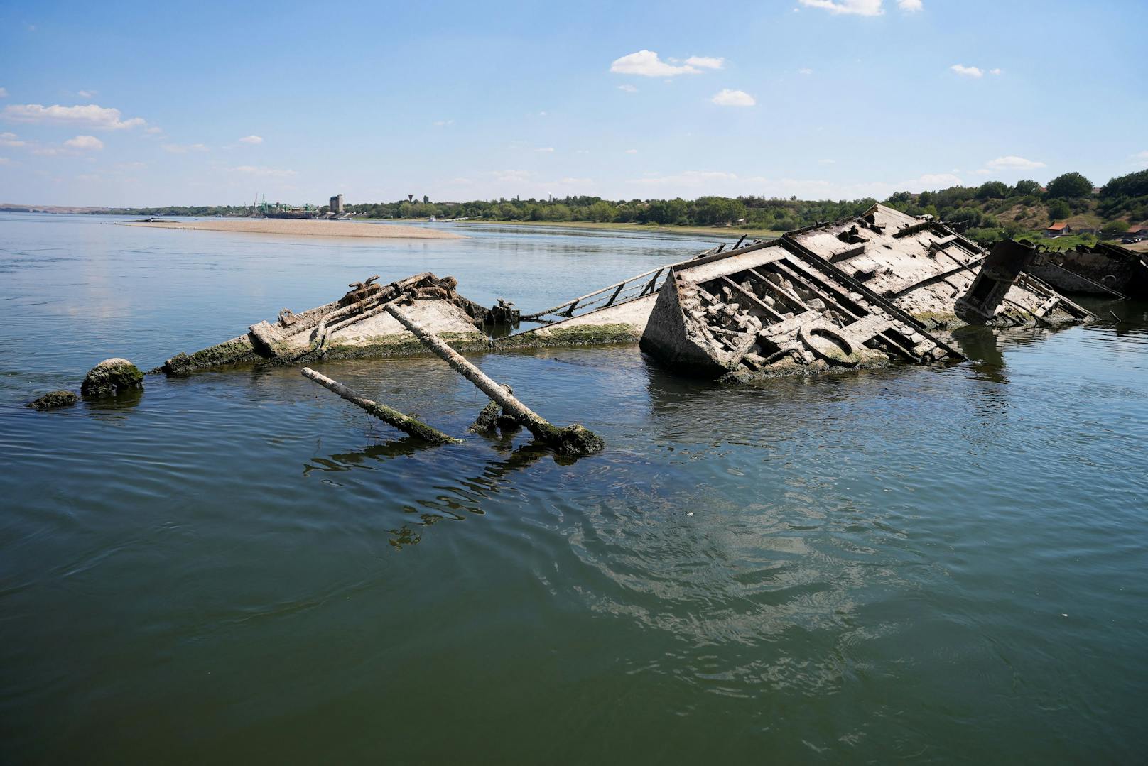 Die anhaltende Dürre hat in der serbischen Donau über 20 gesunkene Kriegsschiffe zum Vorschein gebracht.