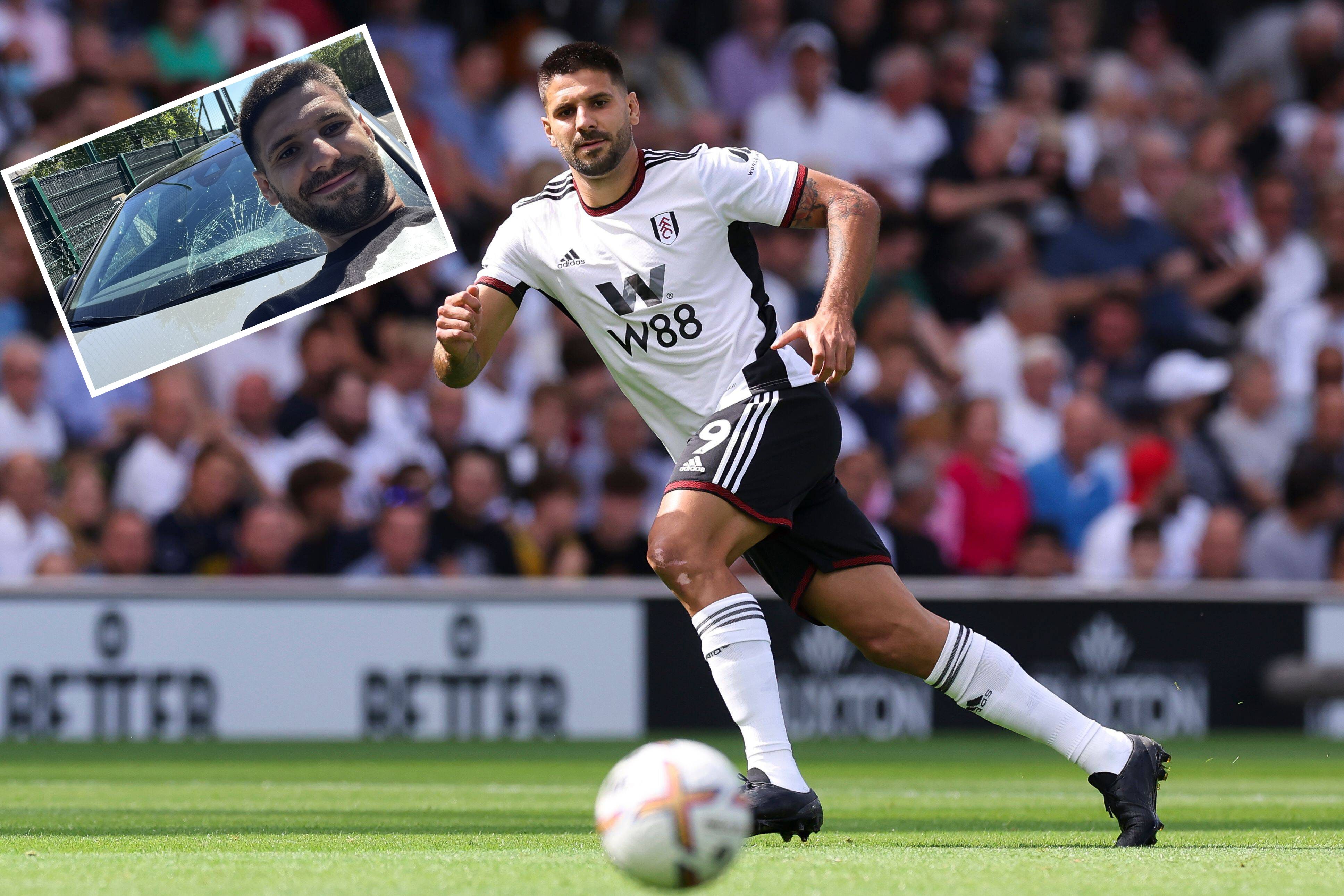 Aleksandar Mitrovic zerschoss im Training die Windschutzscheibe von Teamkollege Tom Cairney.