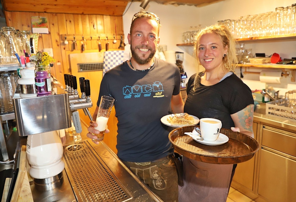 Die neuen Pächter der Christophorushütte: Andreas Dengg (38) und Sandra Peitli (34)