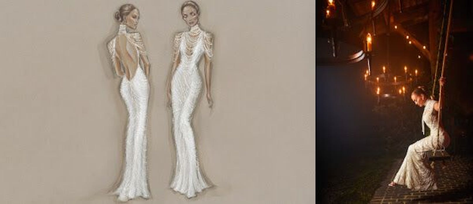 Zum Empfang trug die Diva ein perlenverziertes Kleid. 30 Näherinnen arbeiteten 700 Stunden an der Robe von Ralph Lauren.