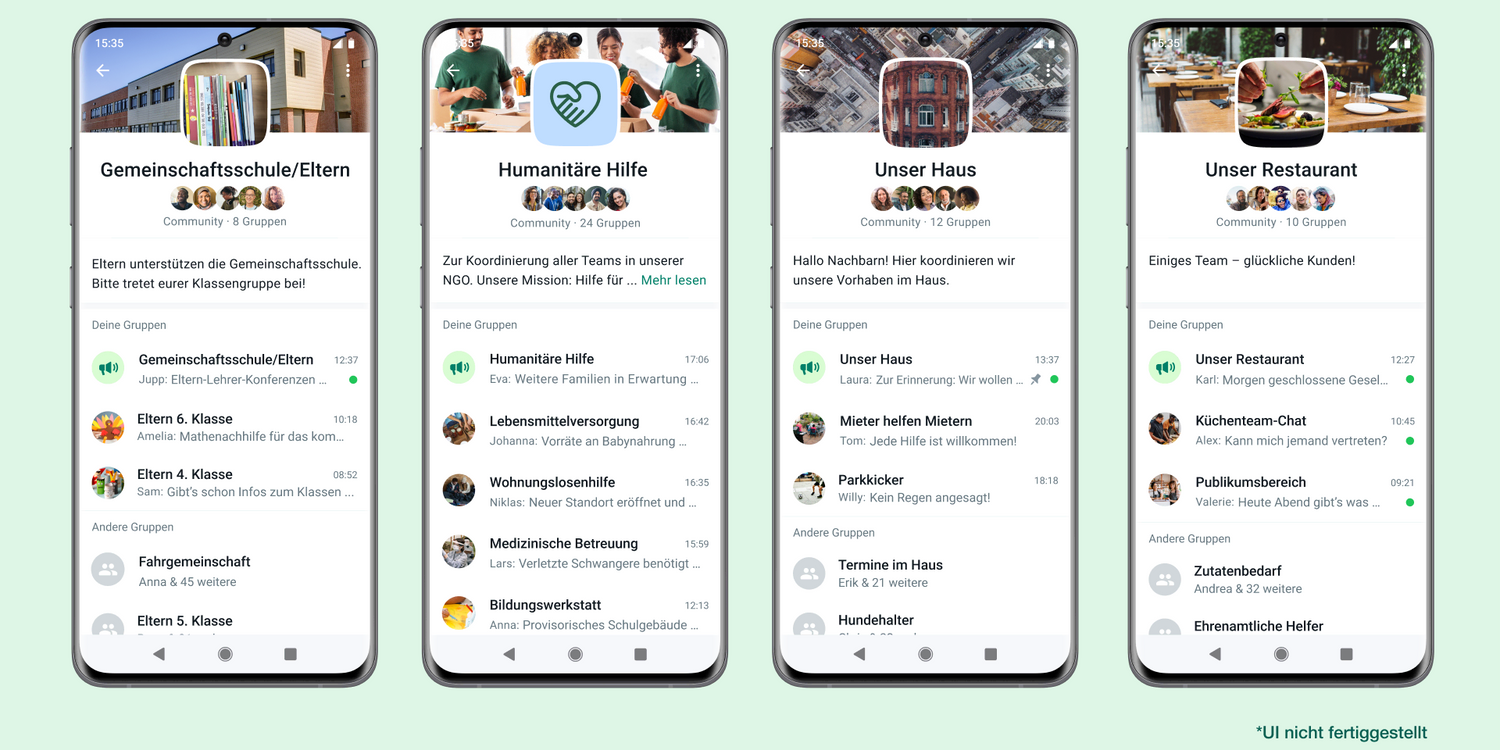 So sehen die neuen Communitys aus.