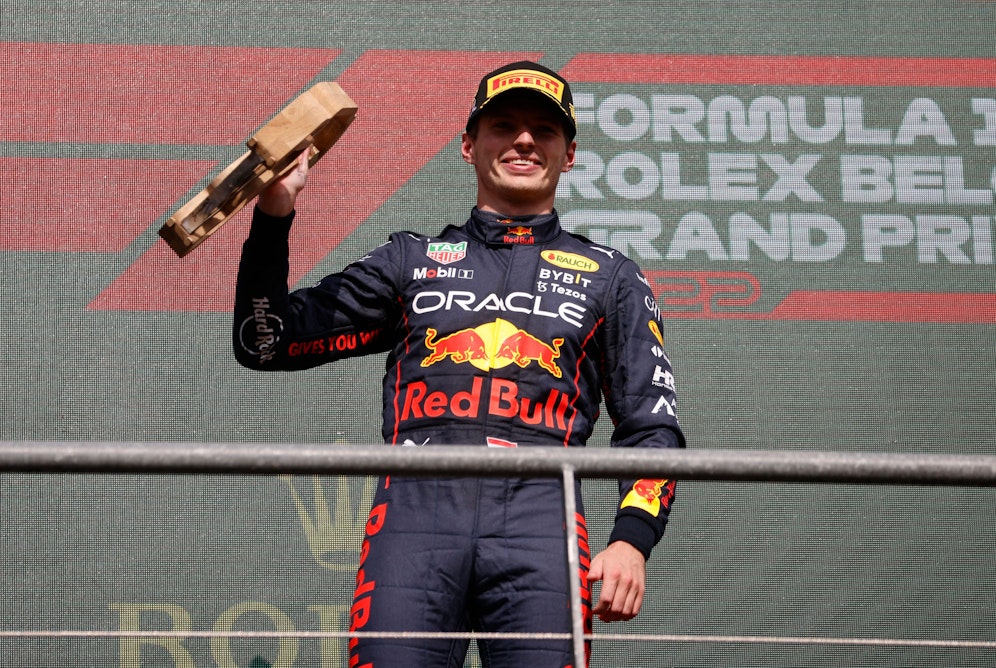 Max Verstappen jubelt in Spa