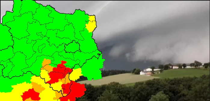 Warnung für die Bezirke Wr. Neustadt und Neunkirchen.